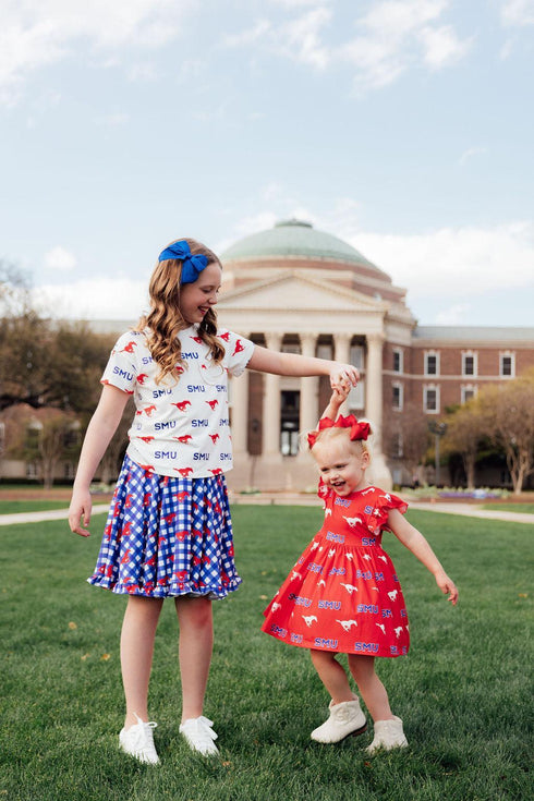 smu-white-mustang-ruffle-pocket-tee Mila & Rose - Sophia's Style-3